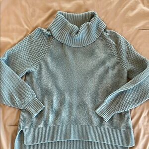 Old Navy Blue Ribbed Knit Turtleneck Sweater